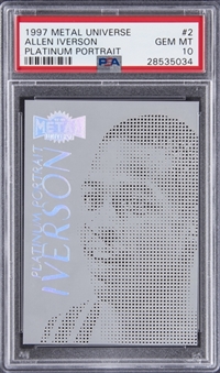 1997-98 Metal Universe Platinum Portrait #2 Allen Iverson - PSA GEM MT 10